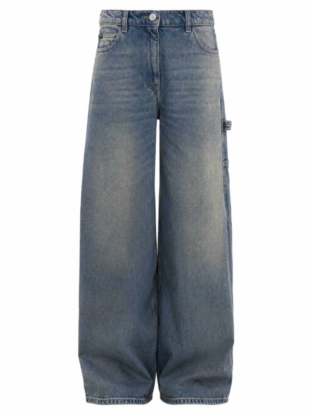 NWT COURRÈGES BLUE HAMMER BAGGY JEANS IN VINTAGE MEDIUM WASH - Picture 2 of 5